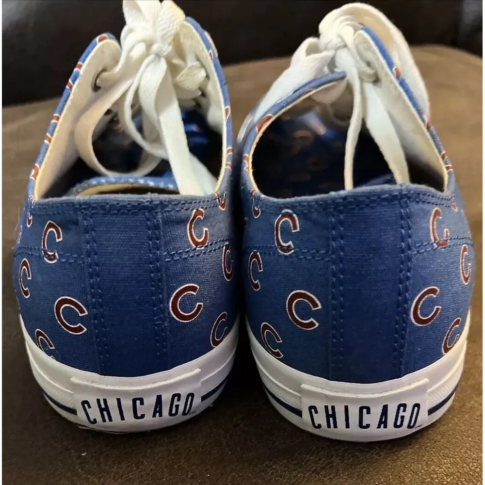 Chicago Cubs MLB Team Logo Canvas Sneakers Unisex Men SZ 9 Women SZ 10.5 Row One